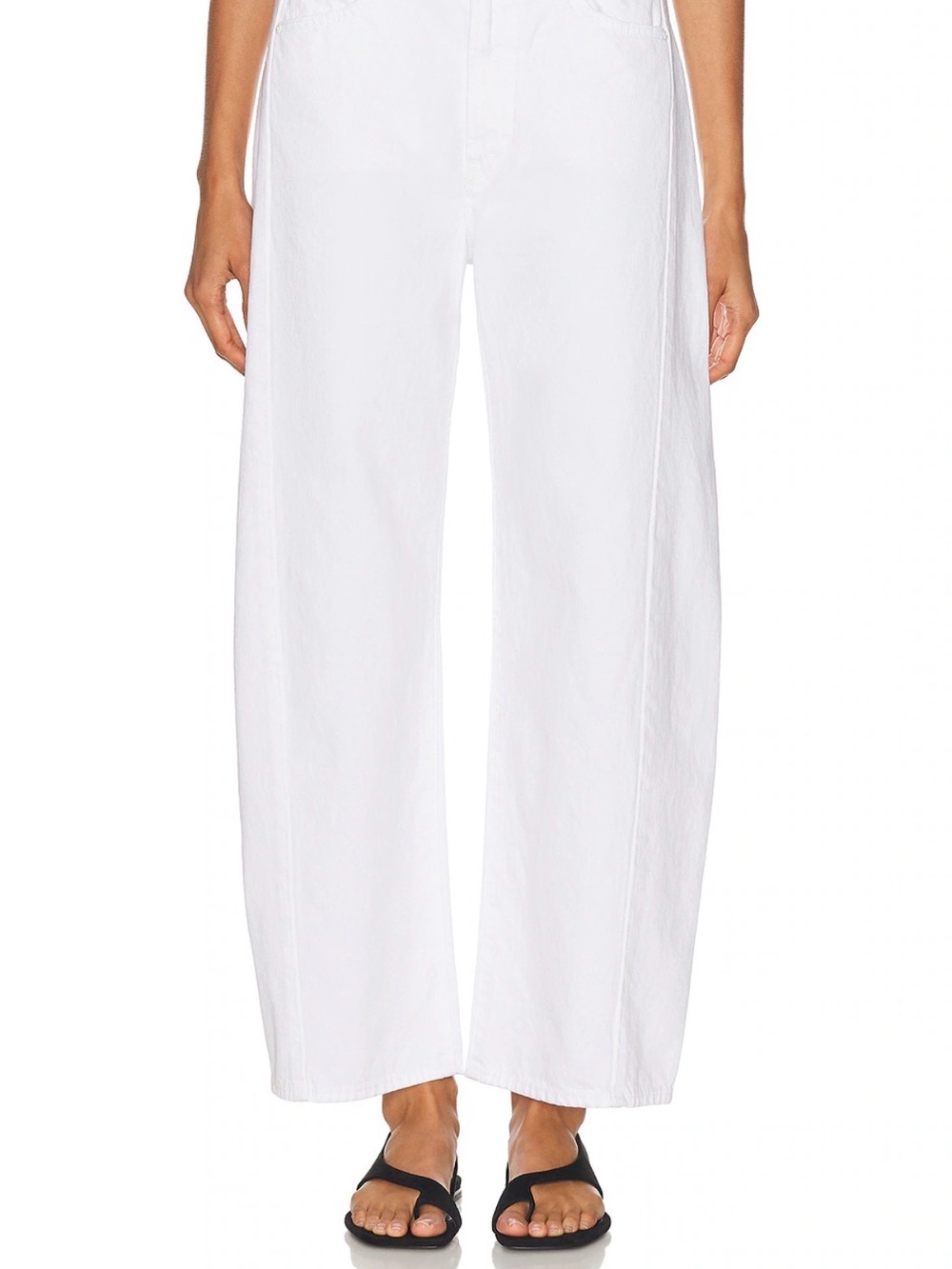 MOTHER Wide-Leg Jeans in White